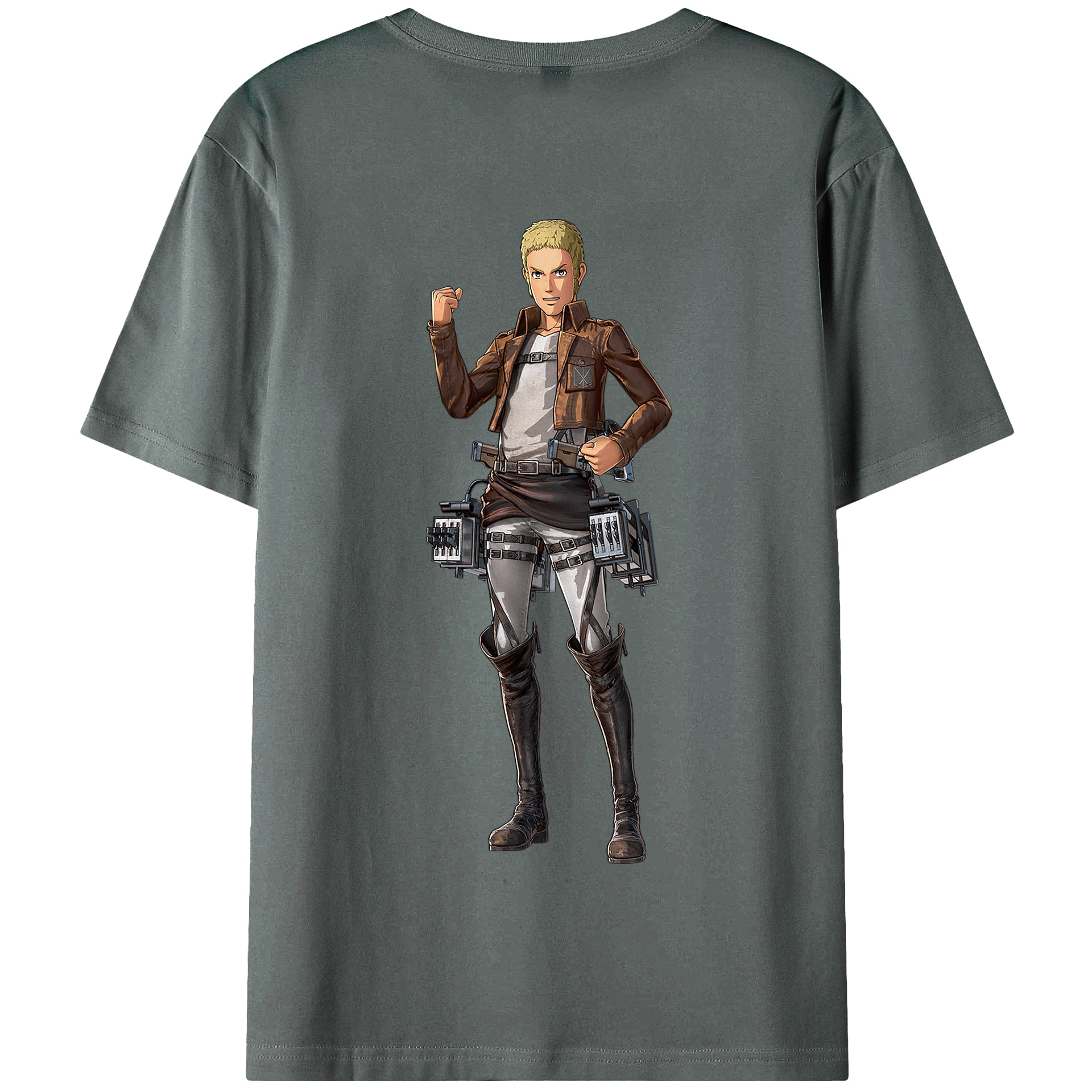 （画像用） 進撃の巨人 ライナー・ブラウン Attack on Titan Reiner Braun 綿100％半袖Tシャツ（背面プリント）